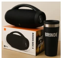 Caixa De Som 35Cm Bluetooth + Copo Térmico de Brinde